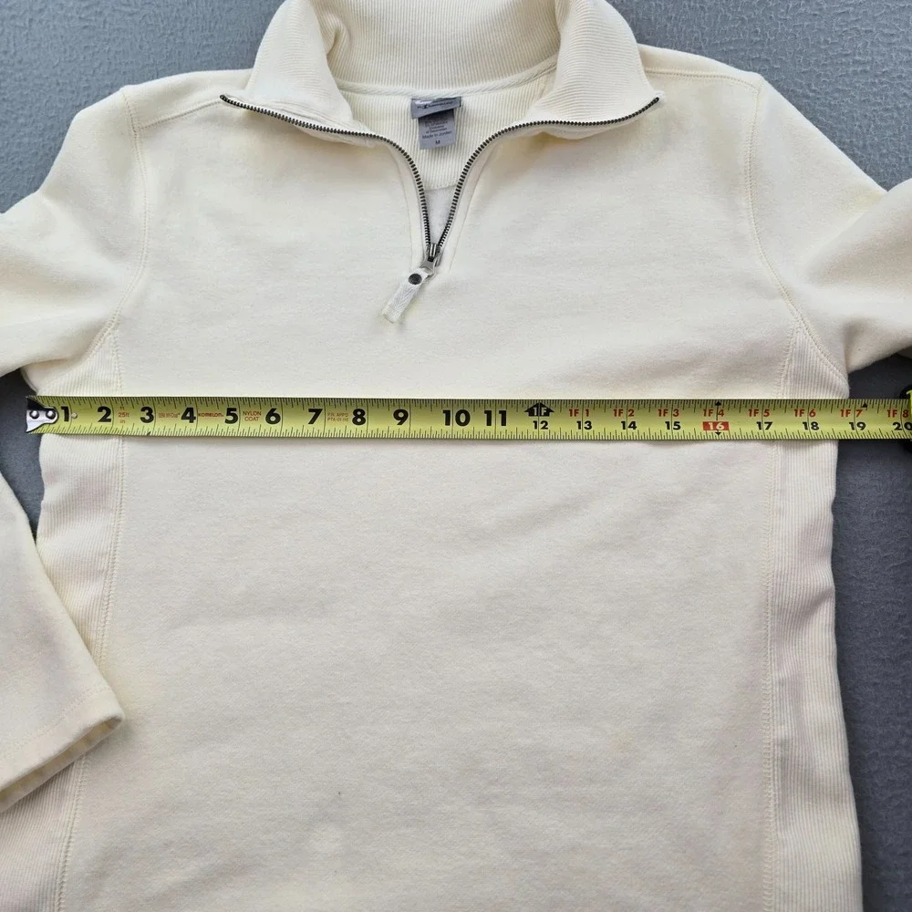C9 by Champion Sweater Mens Medium Beige Cotton Stretch Tight Knit Quarter Zip